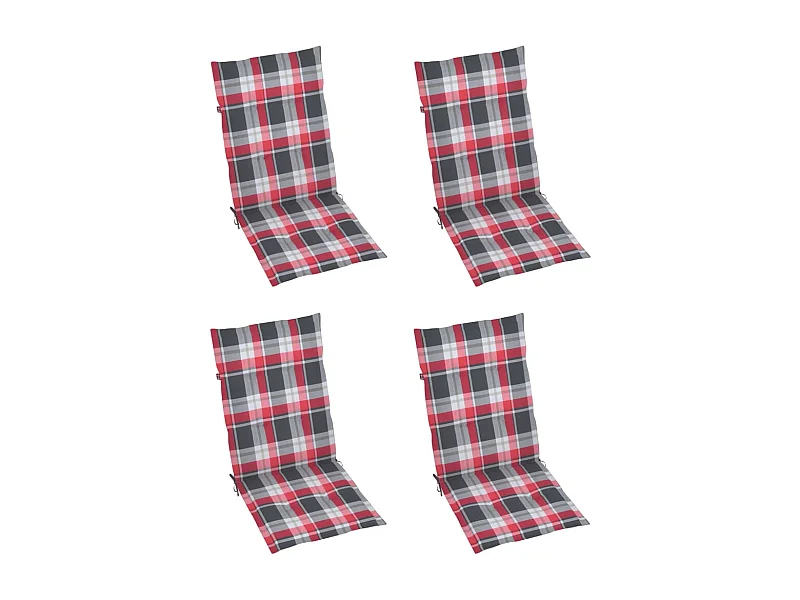 Chaises inclinables de jardin lot de 4 et coussins Bois acacia