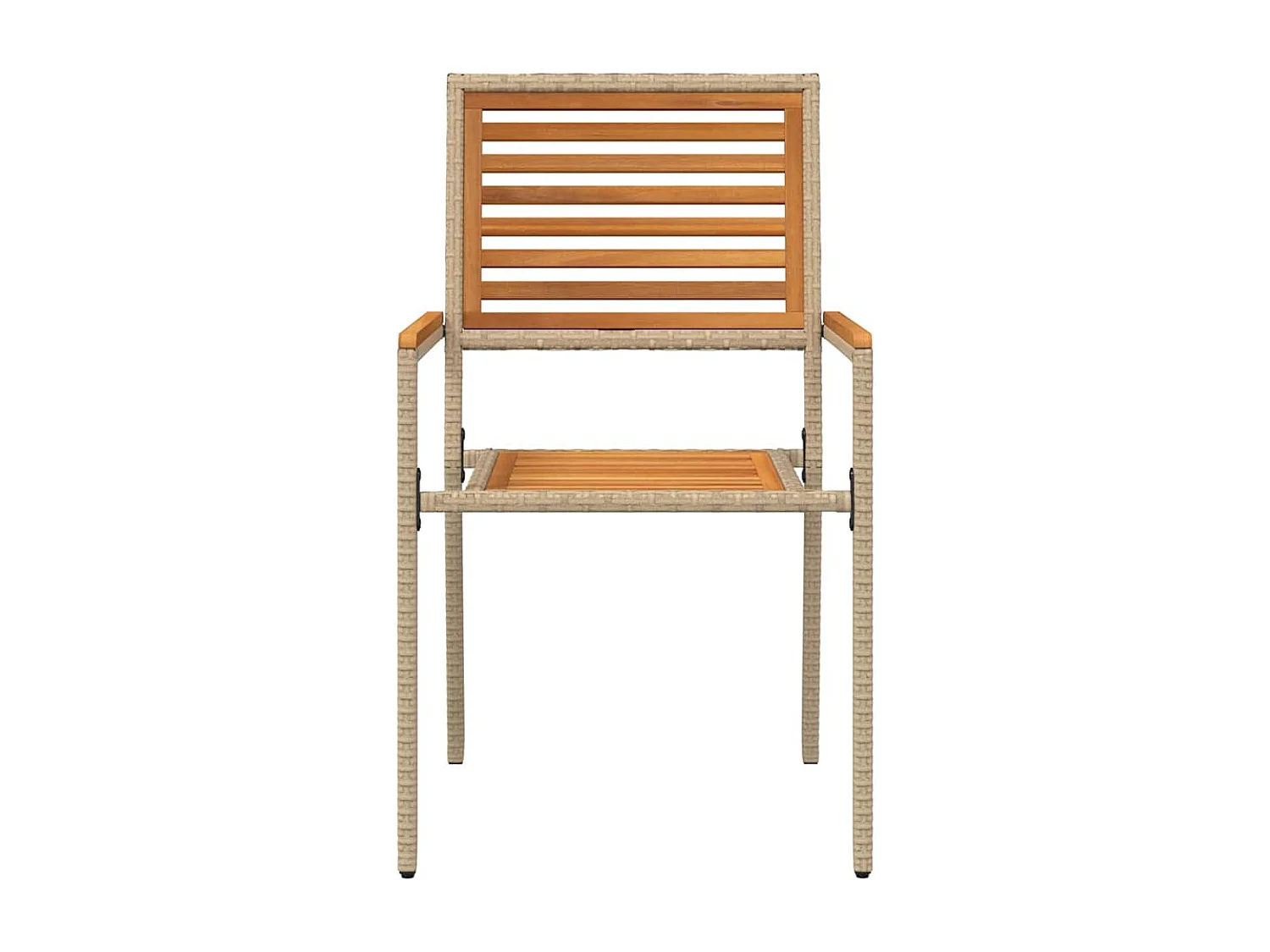 Chaises empilables de jardin 4 pcs Marron, Beige