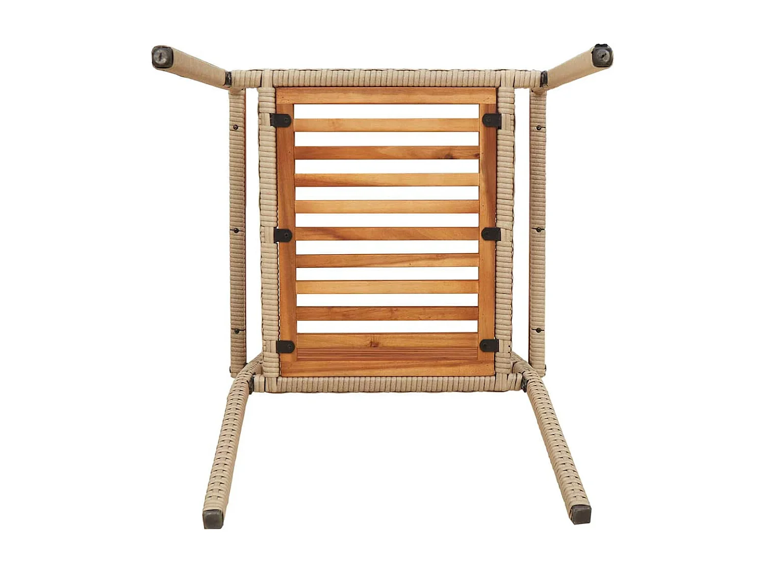 Chaises empilables de jardin 4 pcs Marron, Beige