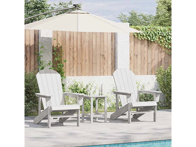 Mobilier de jardin lounge 3 pcs Blanc 38 x 38 x 46 cm