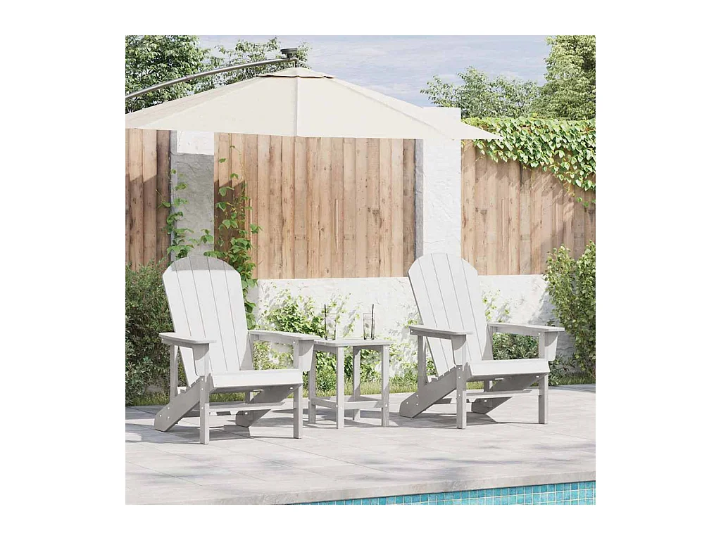 Mobilier de jardin lounge 3 pcs Blanc 38 x 38 x 46 cm