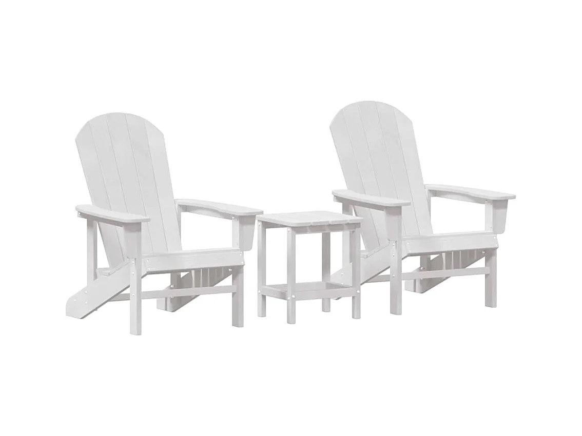 Mobilier de jardin lounge 3 pcs Blanc 38 x 38 x 46 cm