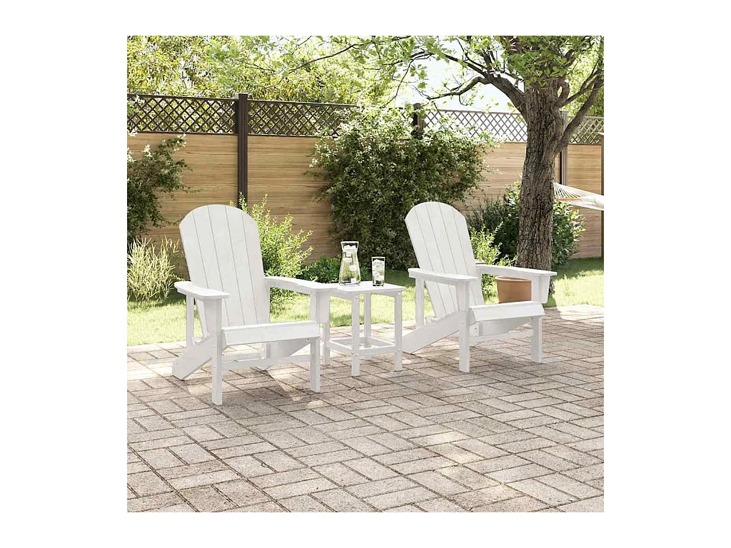 Mobilier de jardin lounge 3 pcs Blanc 38 x 38 x 46 cm