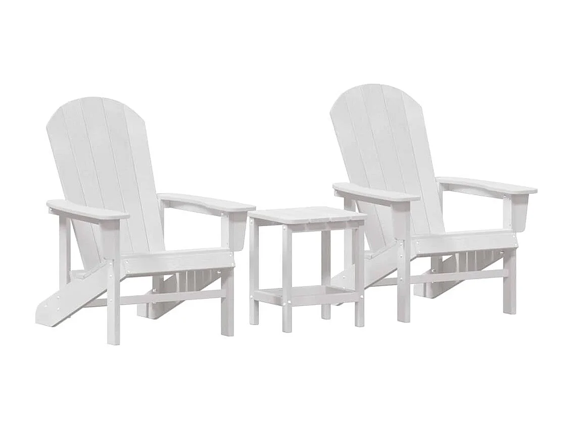 Mobilier de jardin lounge 3 pcs Blanc 38 x 38 x 46 cm