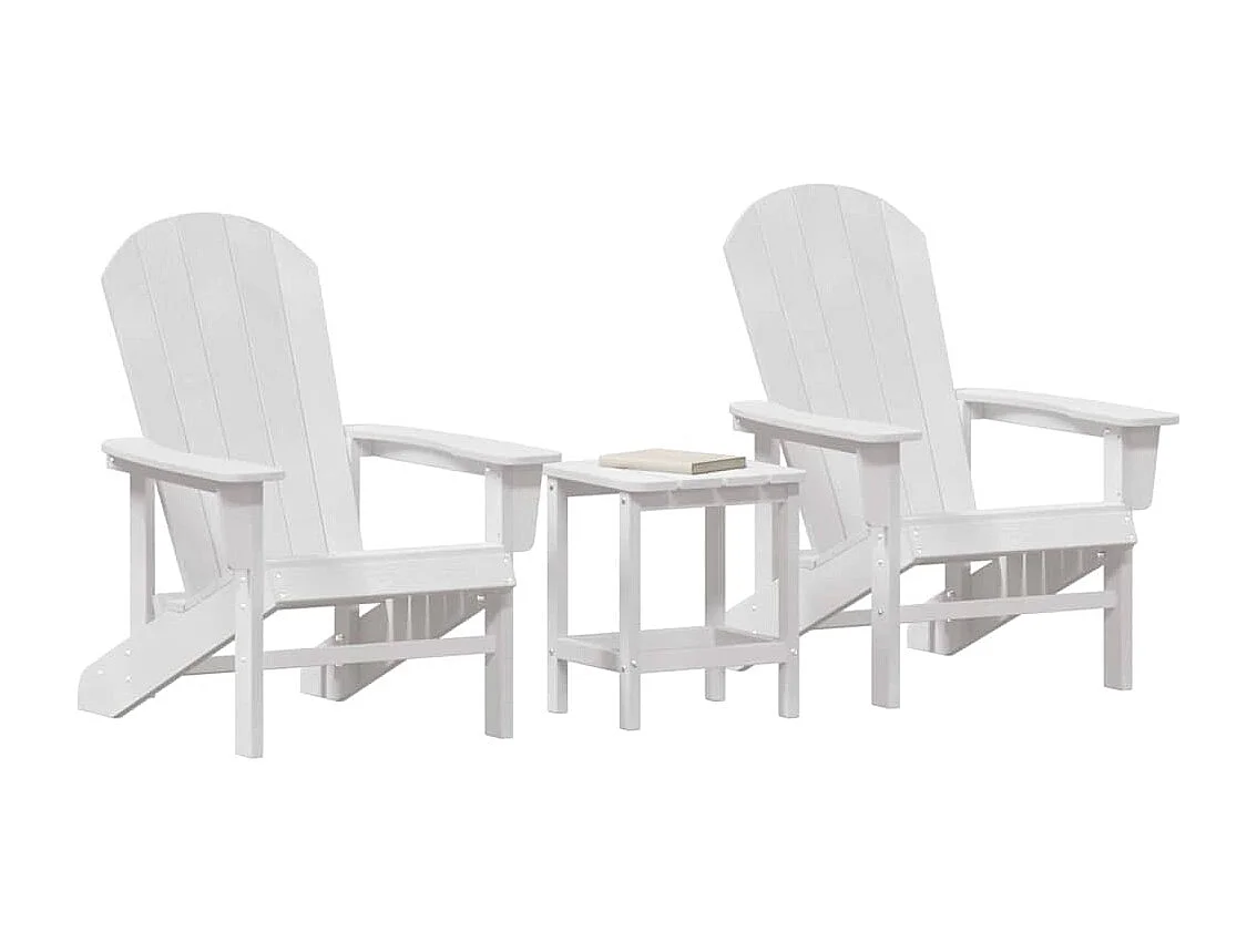 Mobilier de jardin lounge 3 pcs Blanc 38 x 38 x 46 cm