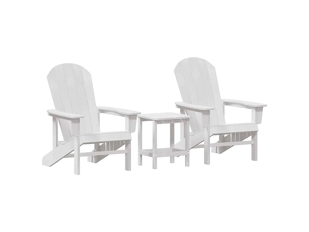 Set di mobili da giardino da 3 pezzi, bianco 38 x 38 x 46 cm