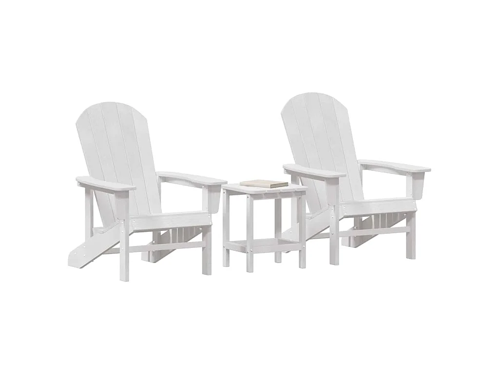 Set di mobili da giardino da 3 pezzi, bianco 38 x 38 x 46 cm