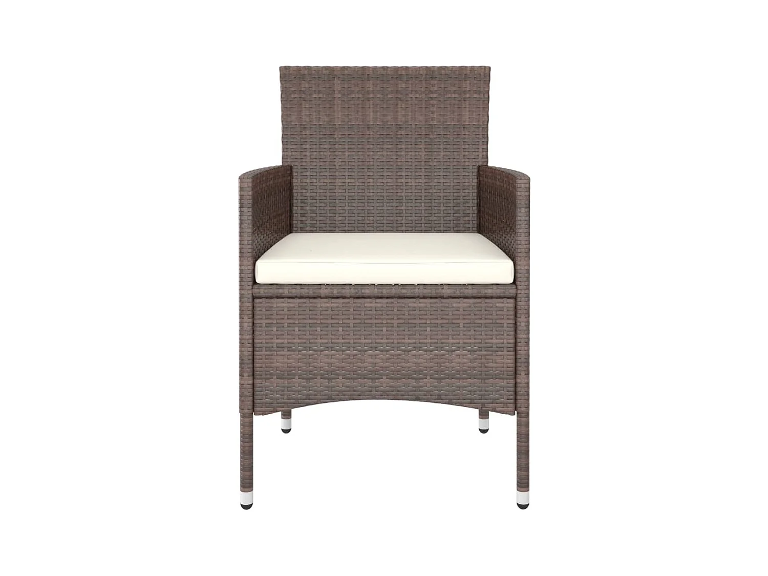 4-delige tuinstoel- en krukset, bruin geweven hars