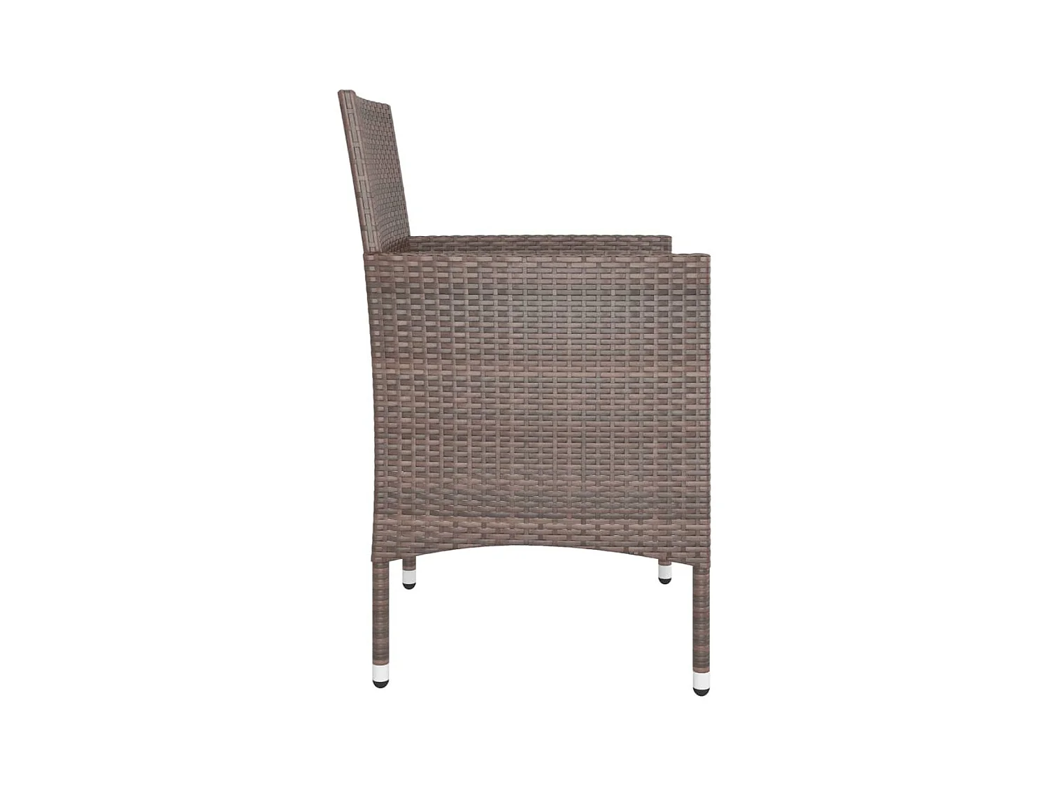 4-delige tuinstoel- en krukset, bruin geweven hars