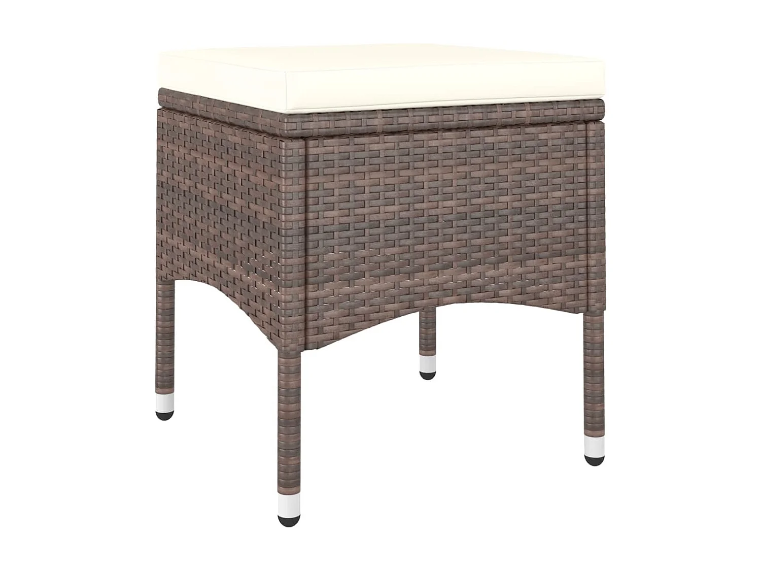 4-delige tuinstoel- en krukset, bruin geweven hars