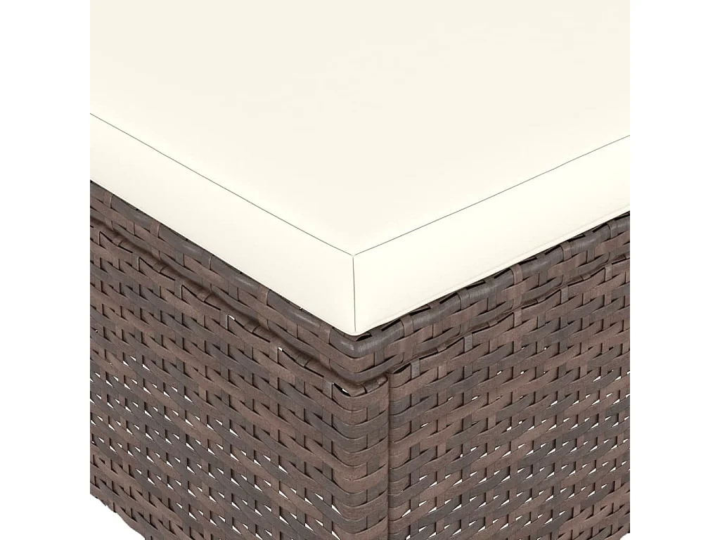 4-delige tuinstoel- en krukset, bruin geweven hars