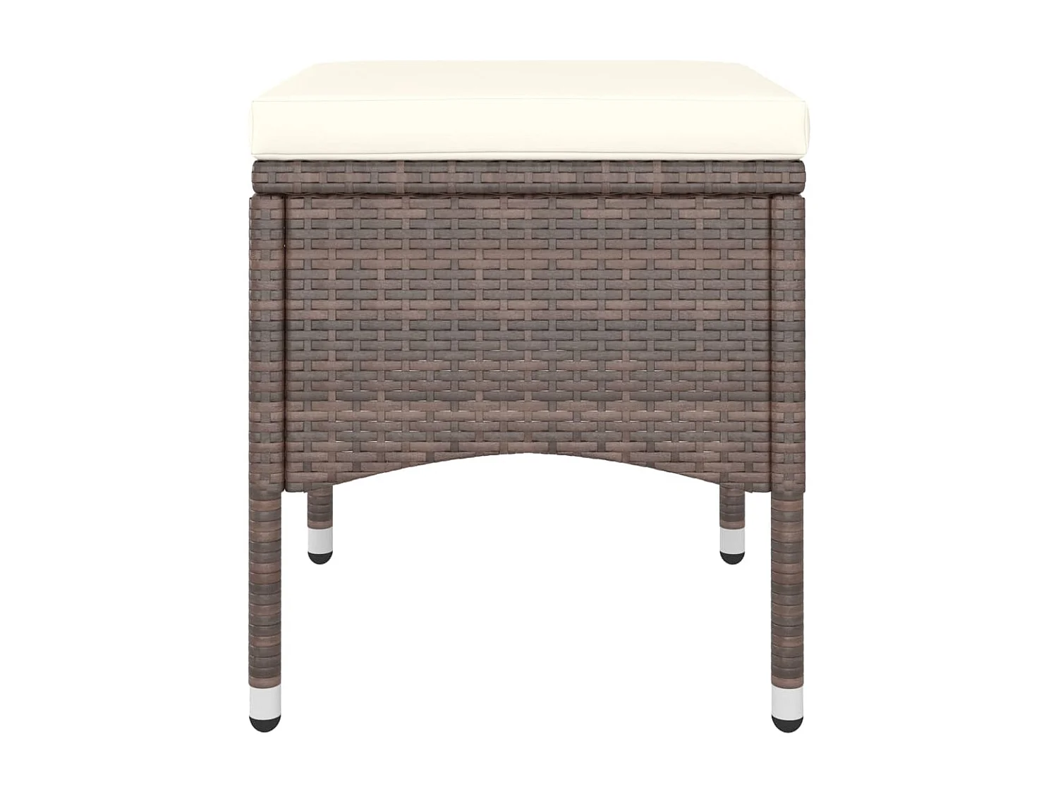 4-delige tuinstoel- en krukset, bruin geweven hars