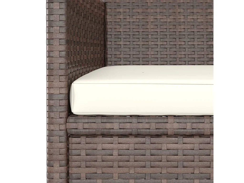 4-delige tuinstoel- en krukset, bruin geweven hars