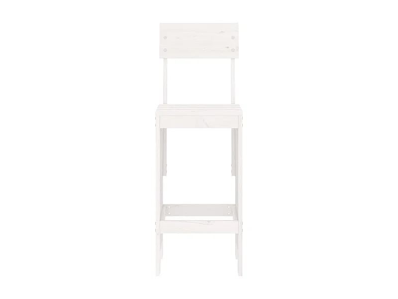 Tabourets de bar lot de 2 blanc 40x48,5x115,5cm bois massif pin