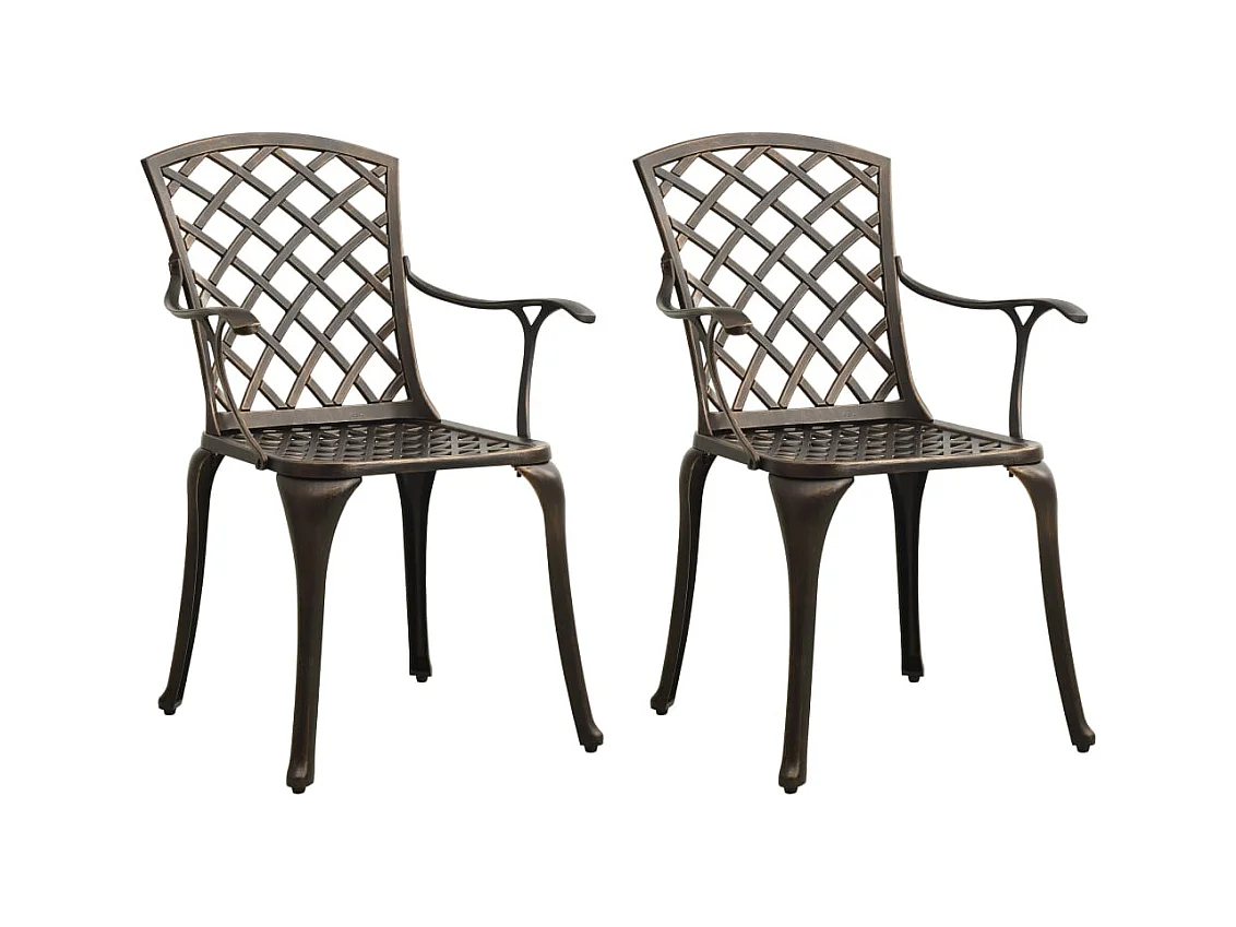 Chaises de jardin lot de 2 Aluminium coulé Bronze
