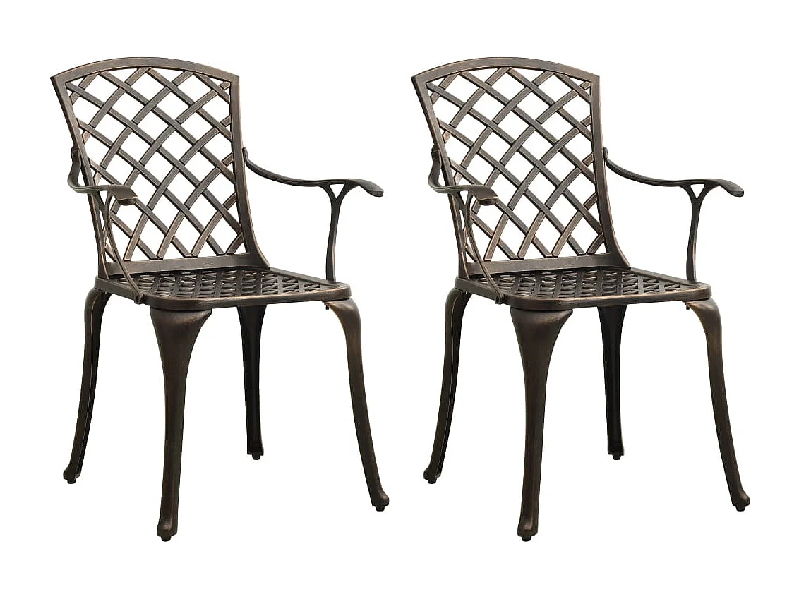 Chaises de jardin lot de 2 Aluminium coulé Bronze