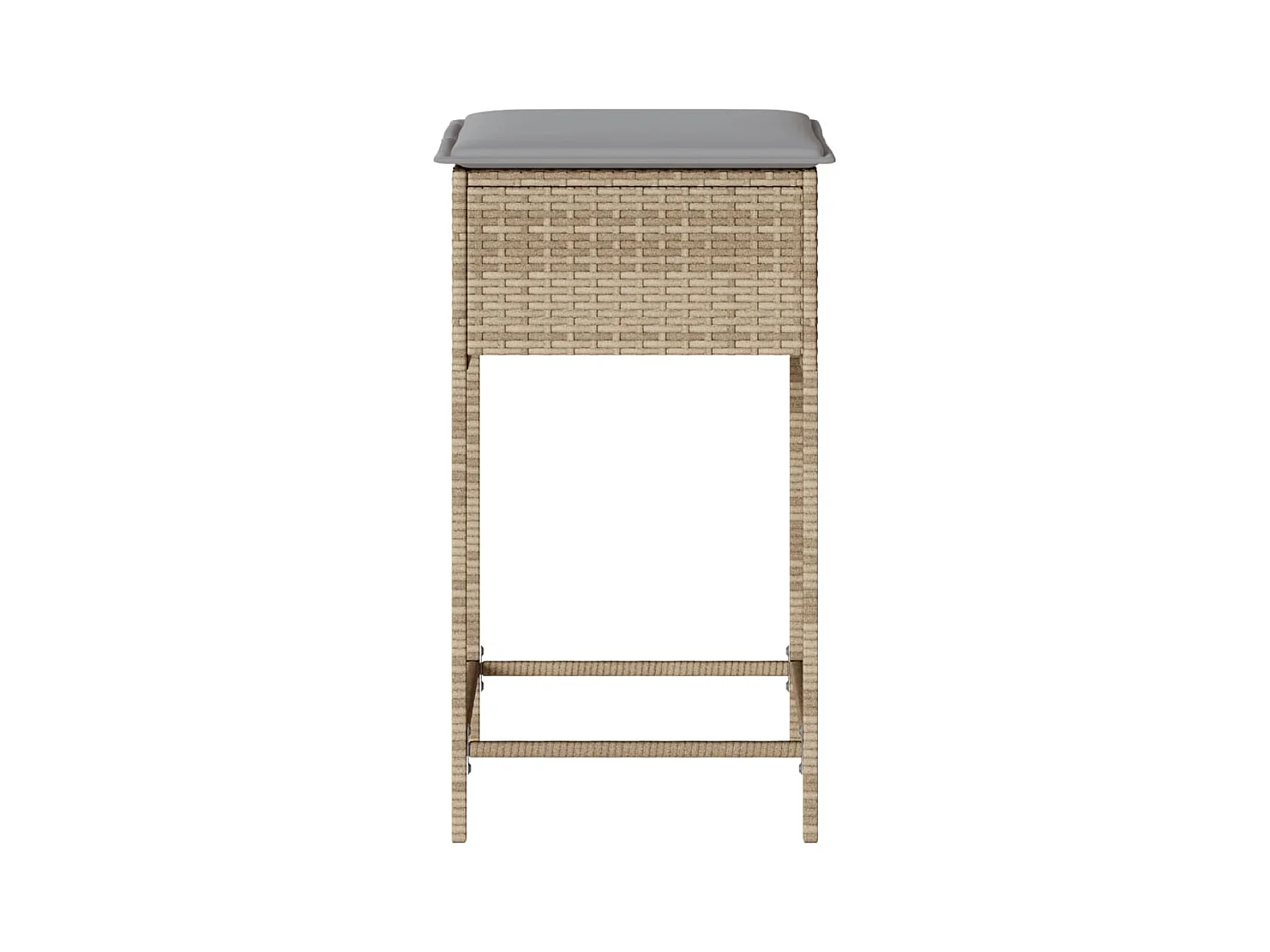 Tabourets de bar jardin avec coussins lot de 2 beige poly rotin