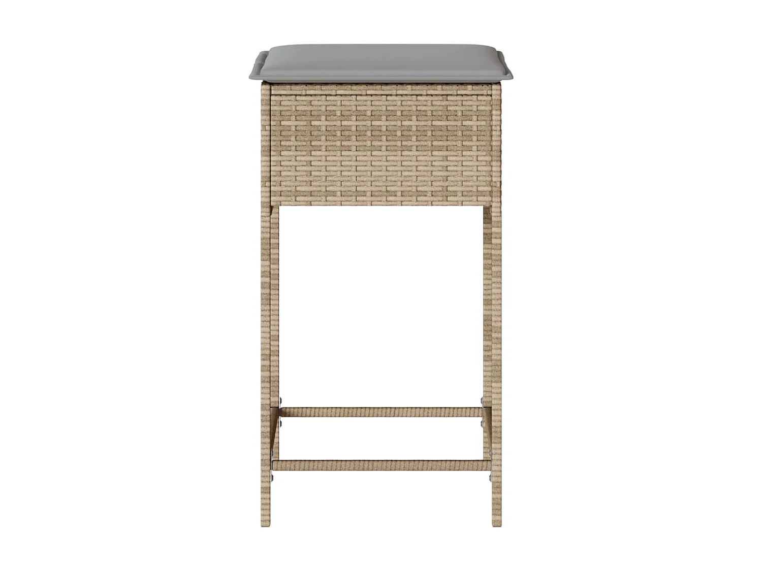 Tabourets de bar jardin avec coussins lot de 2 beige poly rotin