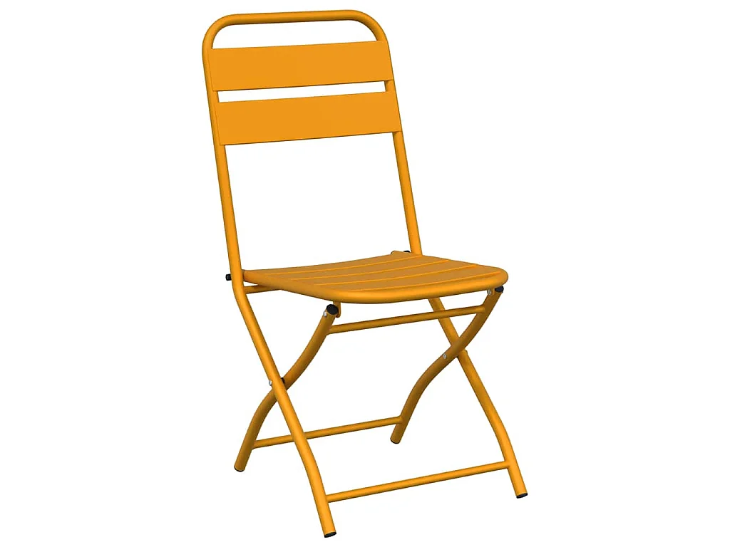 Chaise de jardin pliante 2 pcs Moutarde 55 x 56,5 x 91cm Acier