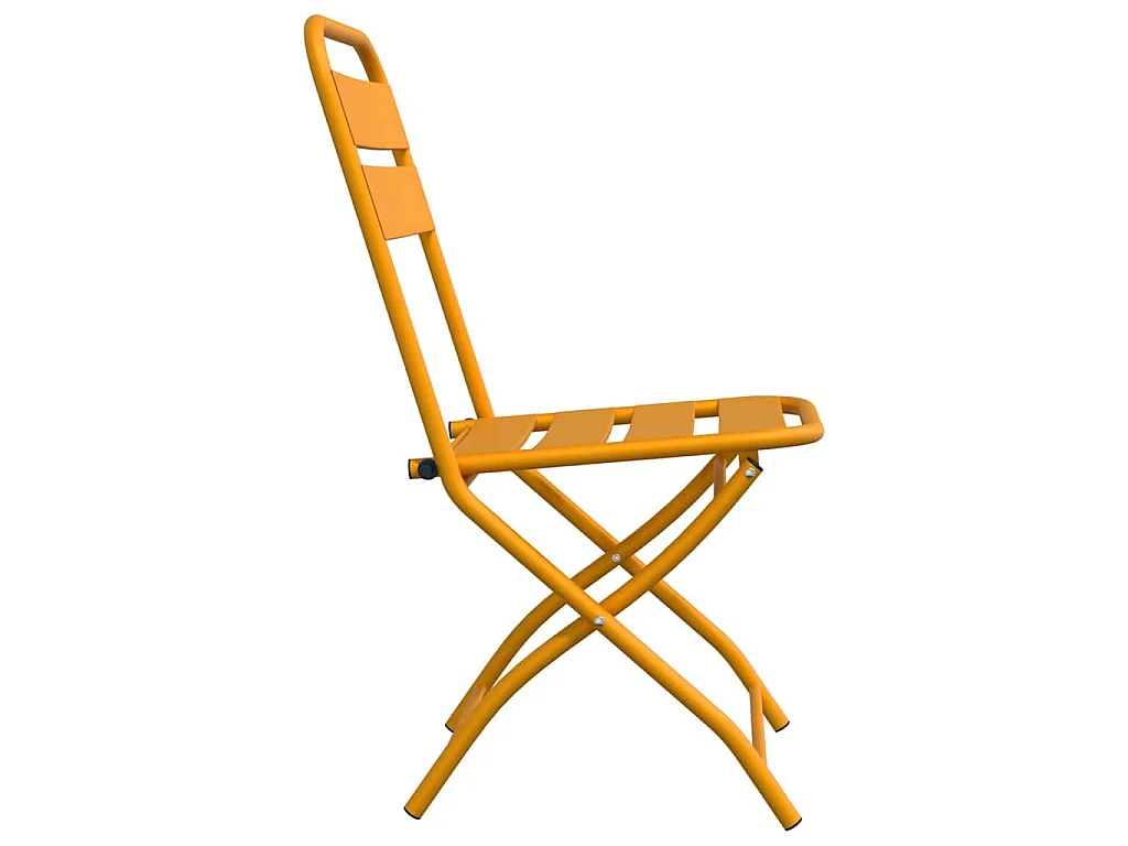 Chaise de jardin pliante 2 pcs Moutarde 55 x 56,5 x 91cm Acier