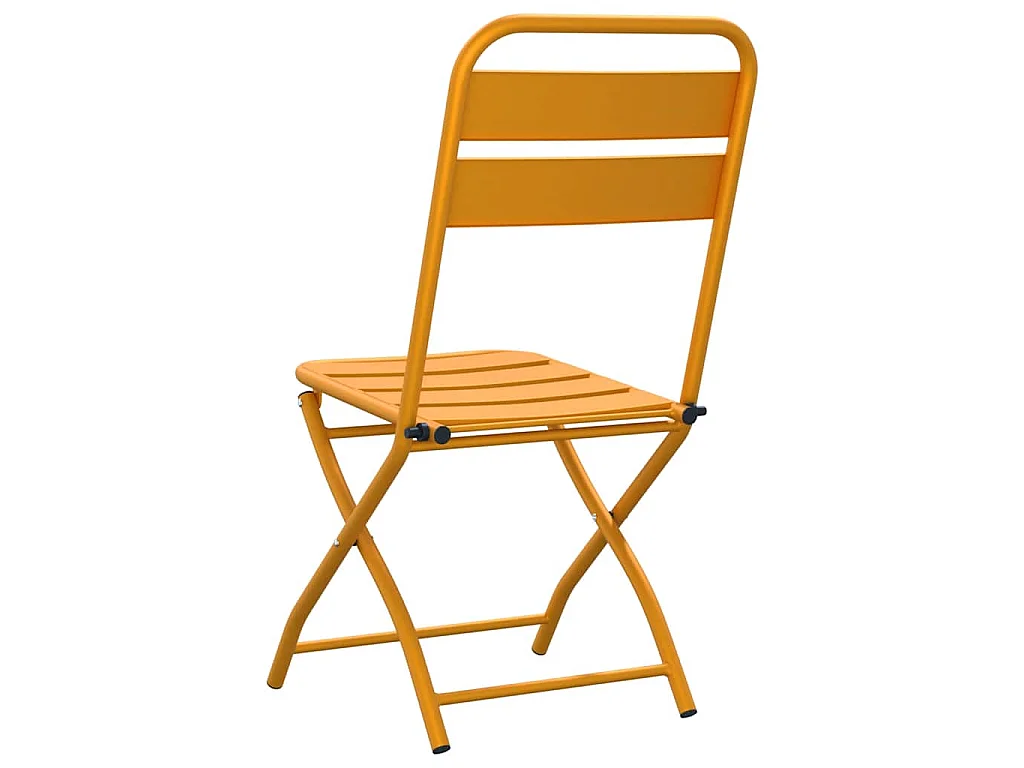 Chaise de jardin pliante 2 pcs Moutarde 55 x 56,5 x 91cm Acier