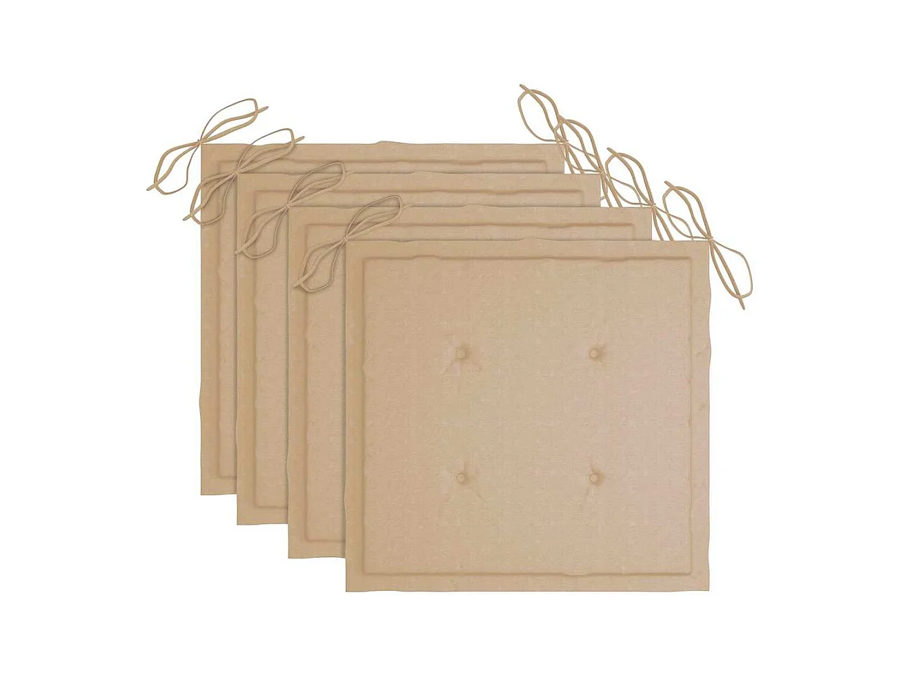 Chaises de jardin lot de 4 avec coussins Bois de teck massif