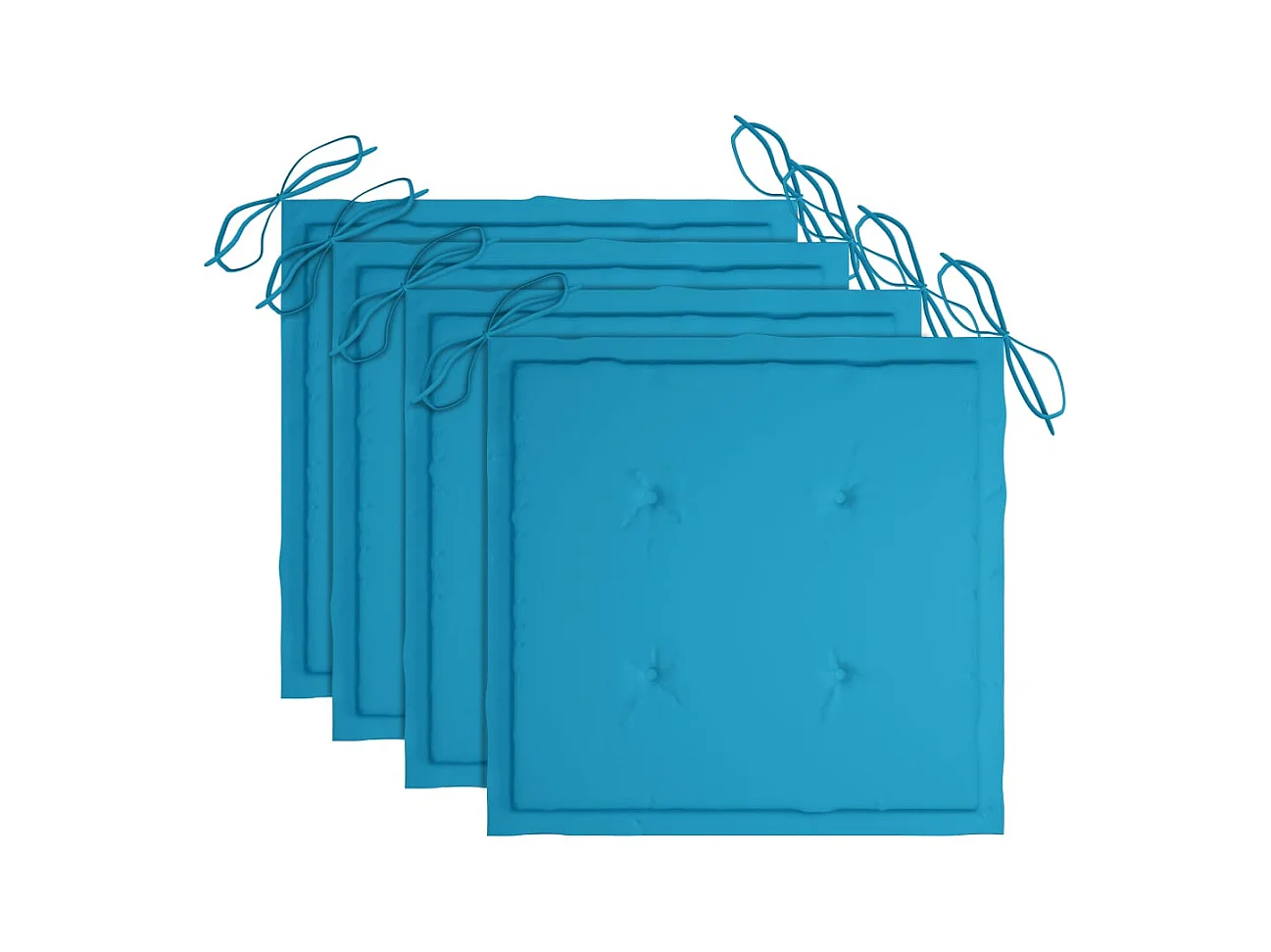 Set di 3 sedie da pranzo da giardino con cuscini in legno massello di acacia