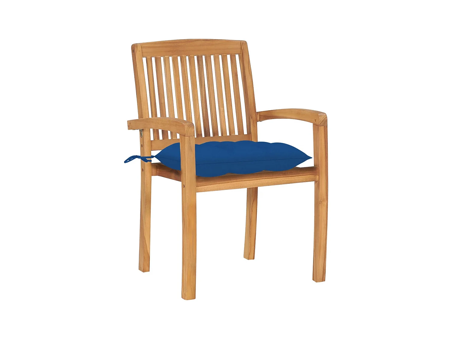 Stapelbare tuinstoelen met kussens set van 6 massief teakhout