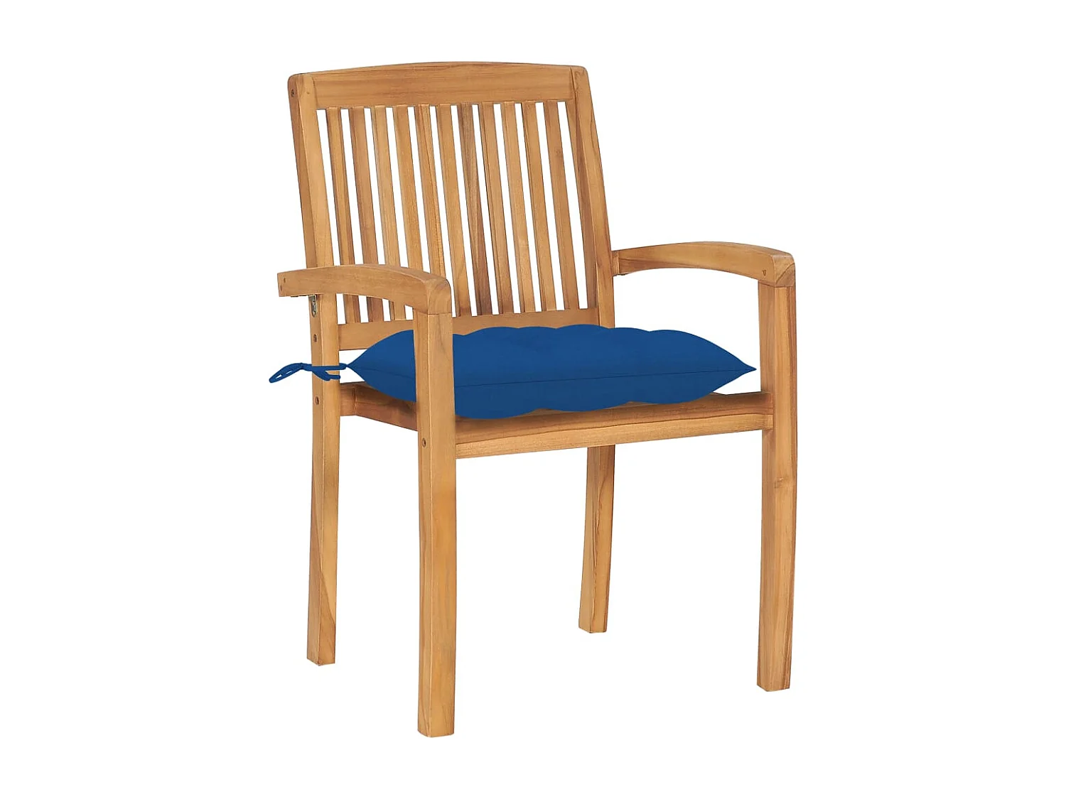 Chaises de jardin empilables avec coussins lot de 6 Teck solide