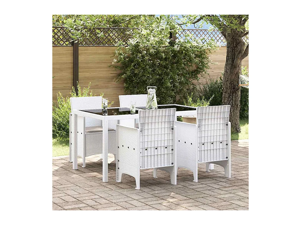 Chaise de jardin 4 pcs Blanc 53 x 49 x 85 cm PP
