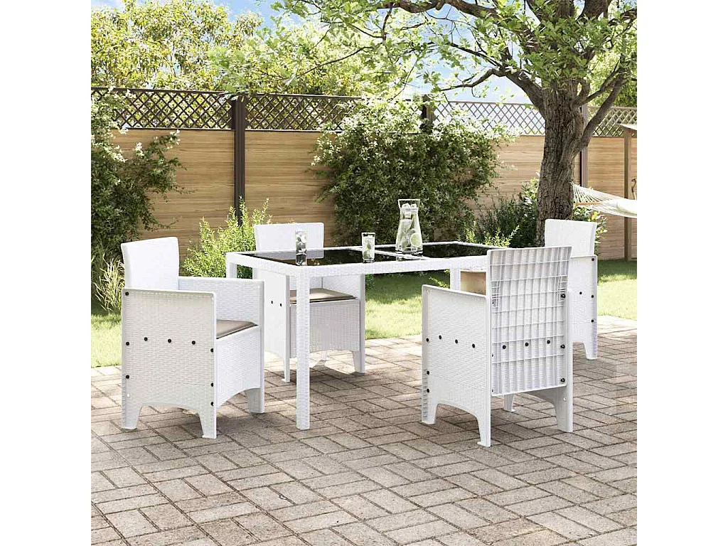 Chaise de jardin 4 pcs Blanc 53 x 49 x 85 cm PP