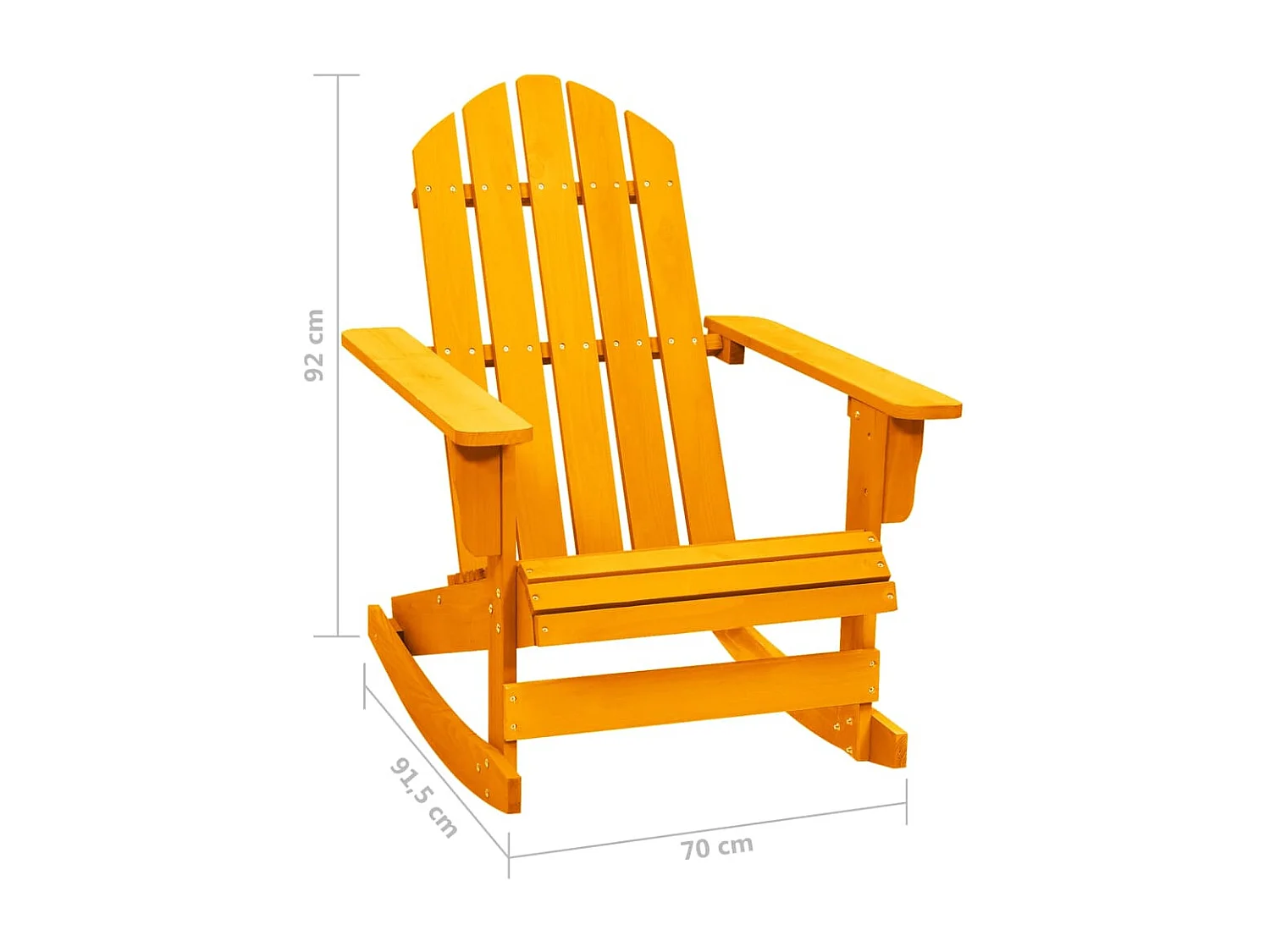 Chaise à bascule de jardin Adirondack bois de sapin orange