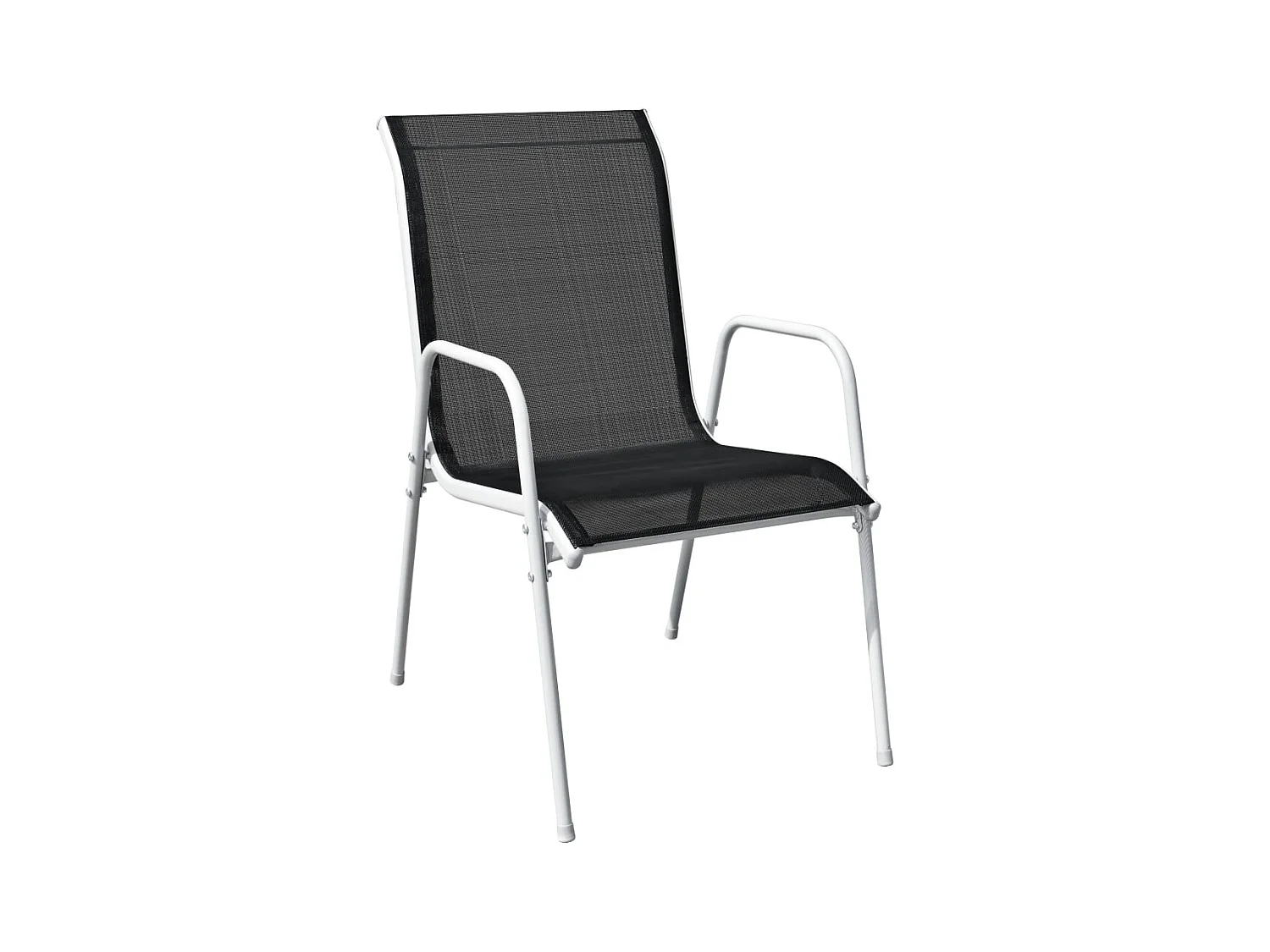 Chaises empilables de jardin lot de 2 Acier et textilène Noir