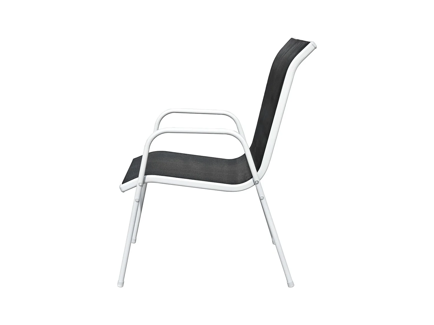 Chaises empilables de jardin lot de 2 Acier et textilène Noir