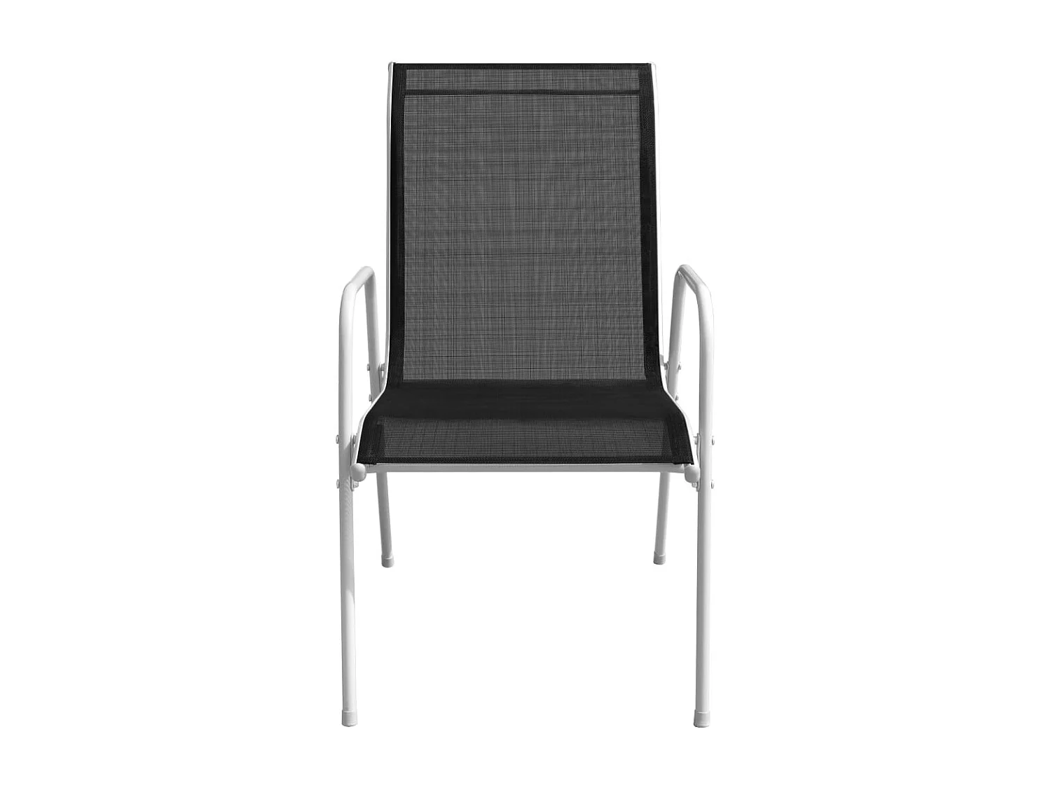 Chaises empilables de jardin lot de 2 Acier et textilène Noir