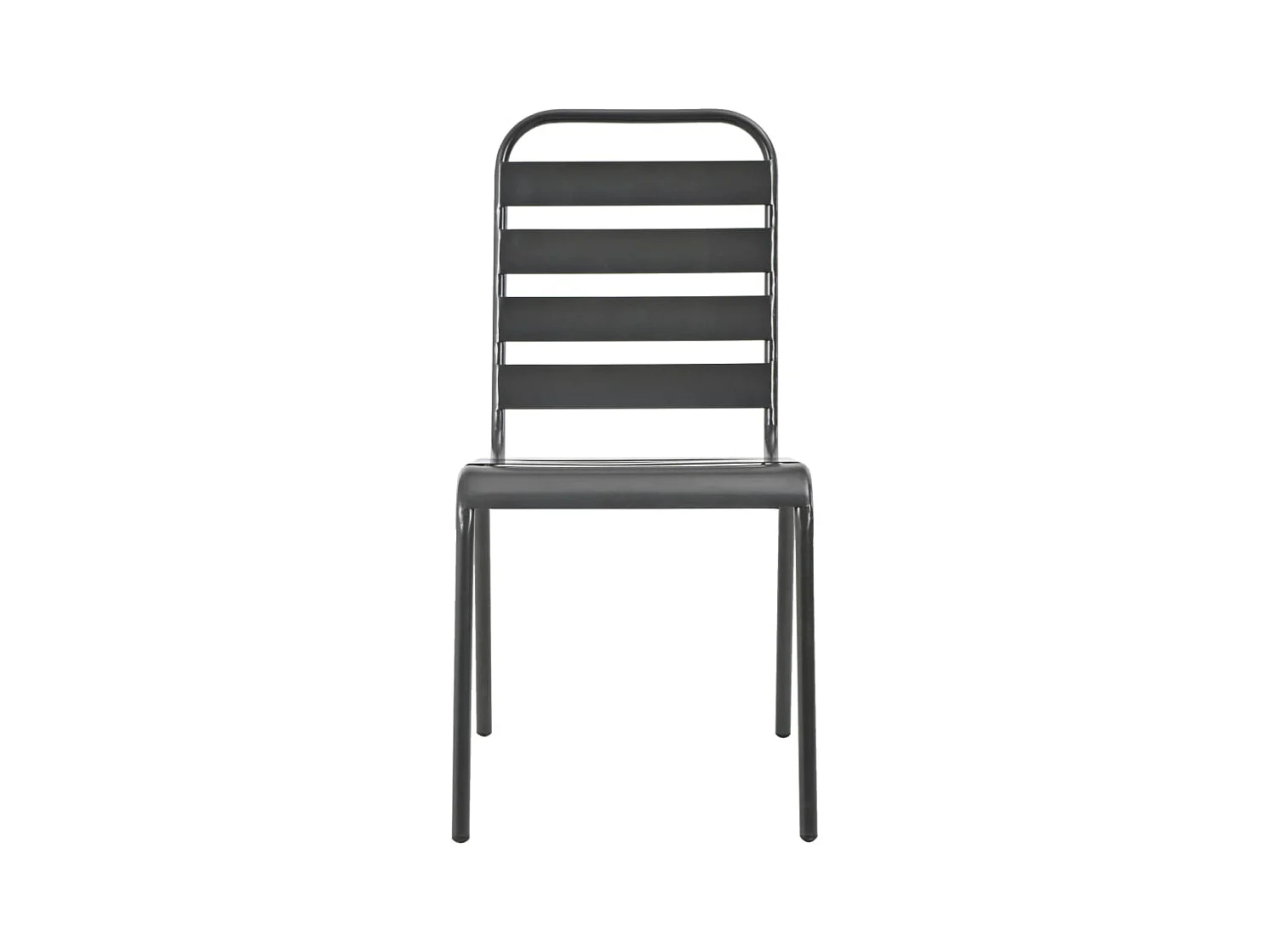Buitenstoelen set van 4 latten design Staal Donkergrijs