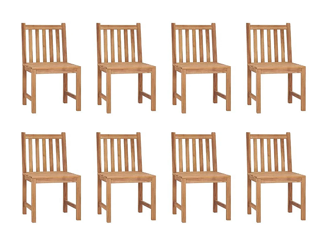 Gartenstühle 8er Set mit Kissen Massivholz Teak