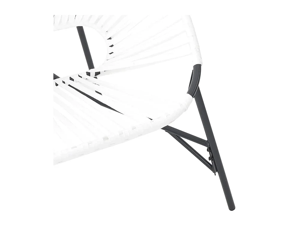 Set van 3 zwart-witte gevlochten hars tuinstoelen