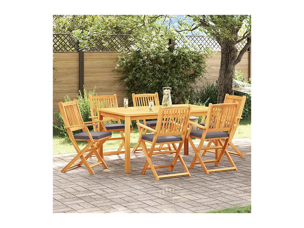 Vouwstoel 6 stuks Grijs 49 x 57,5 x 92 cm Massief acaciahout