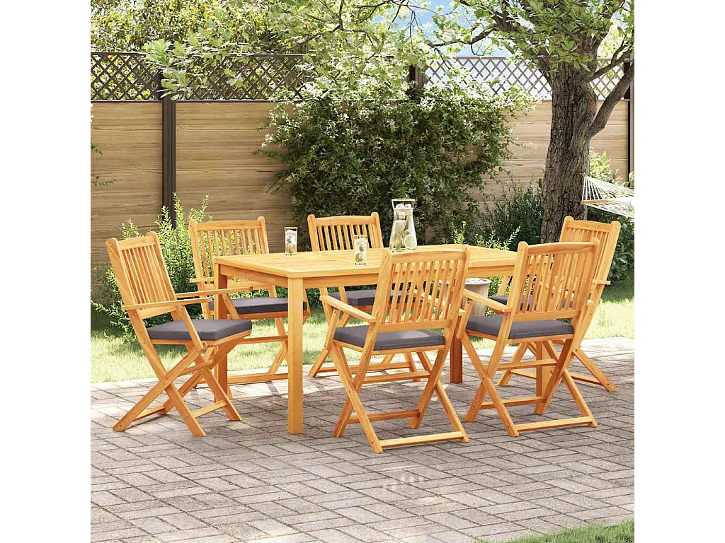 Vouwstoel 6 stuks Grijs 49 x 57,5 x 92 cm Massief acaciahout