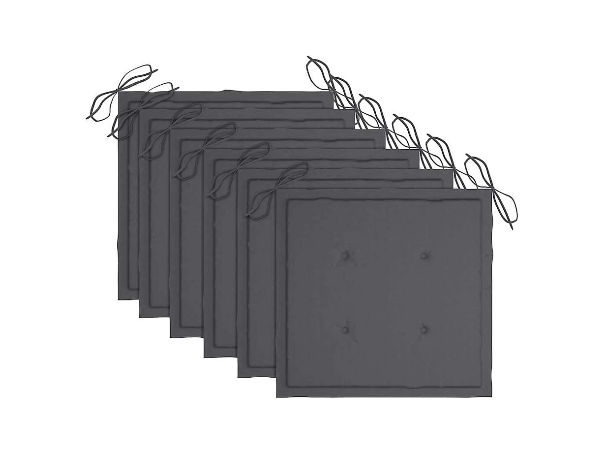 Chaises de jardin lot de 6 avec coussins Bois d'acacia solide