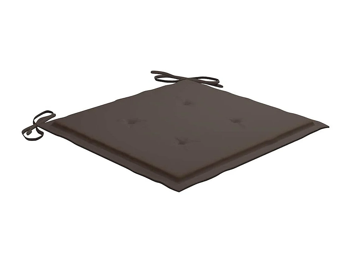 Set di 3 sedie da giardino con cuscini color tortora in legno massello di teak