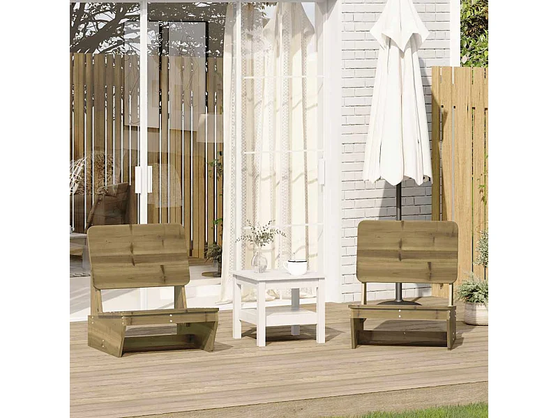 Set di 2 sedie da giardino 60x64x70,5 cm in legno di pino impregnato