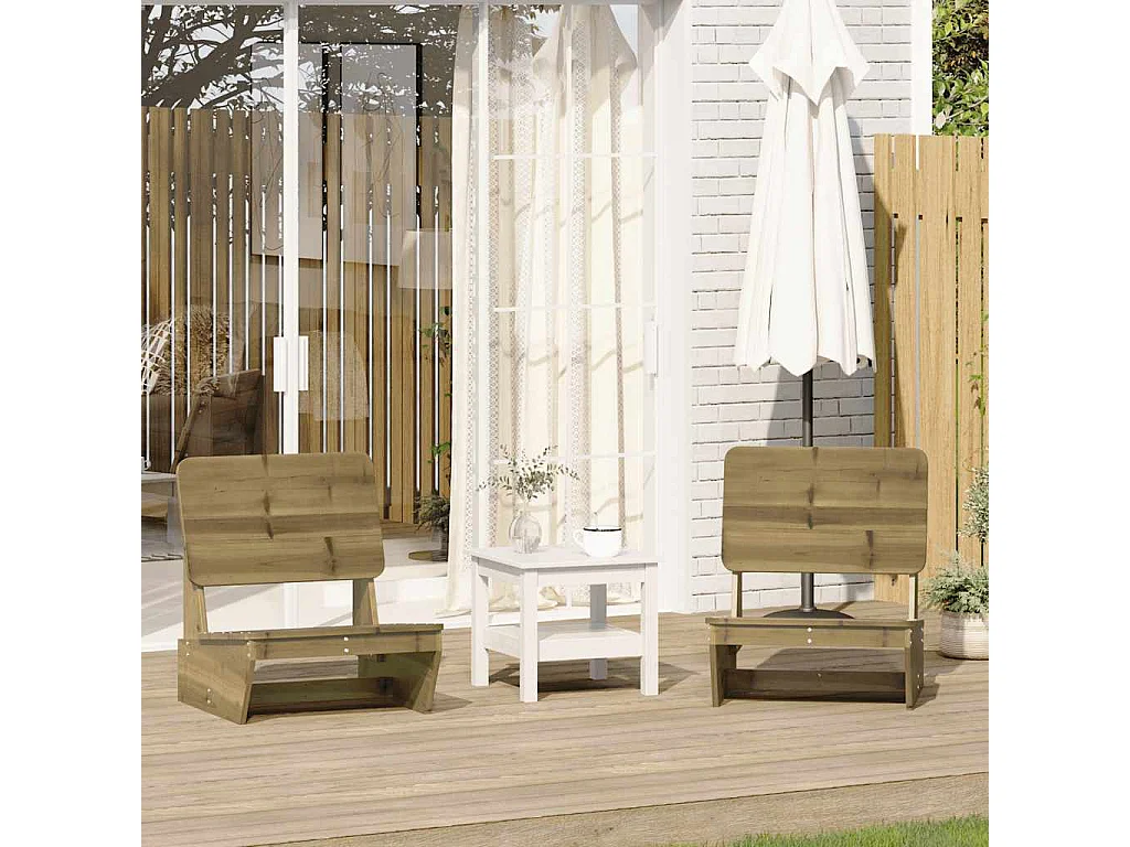 Chaises de jardin lot de 2 60x64x70,5 cm bois de pin imprégné