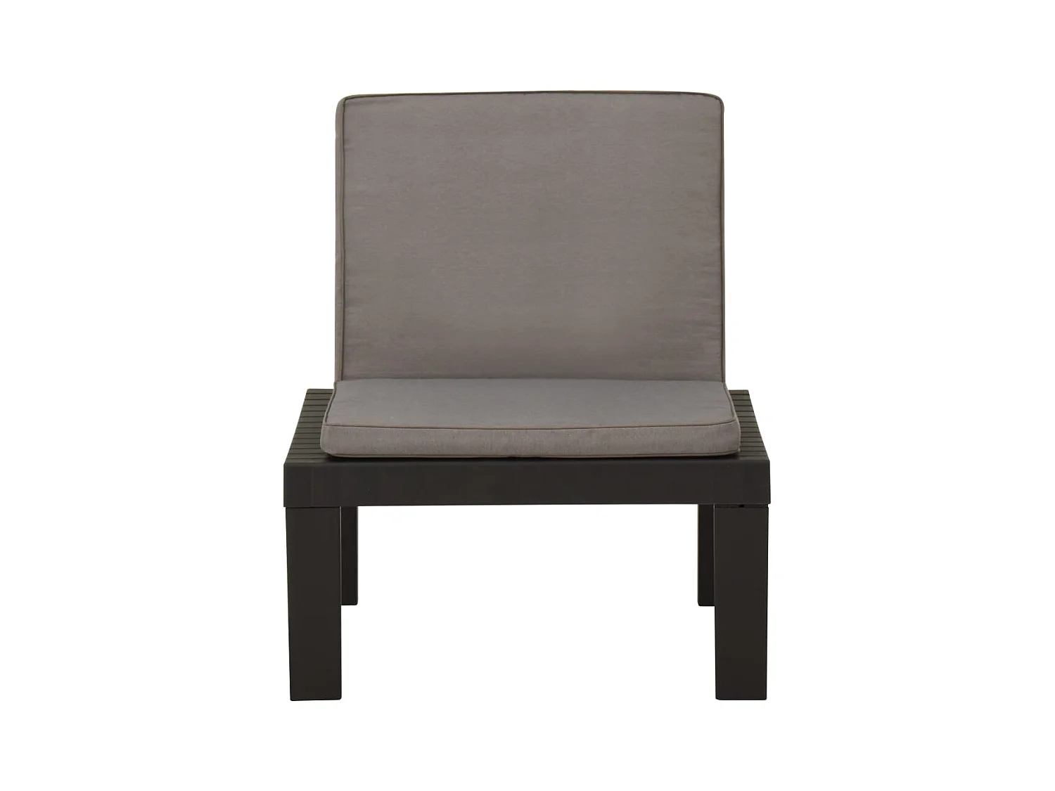 Tuinligstoel met kussen Grijs kunststof