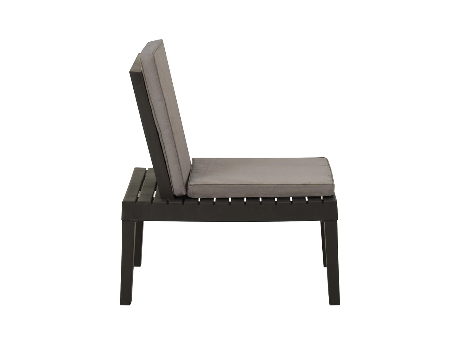 Tuinligstoel met kussen Grijs kunststof