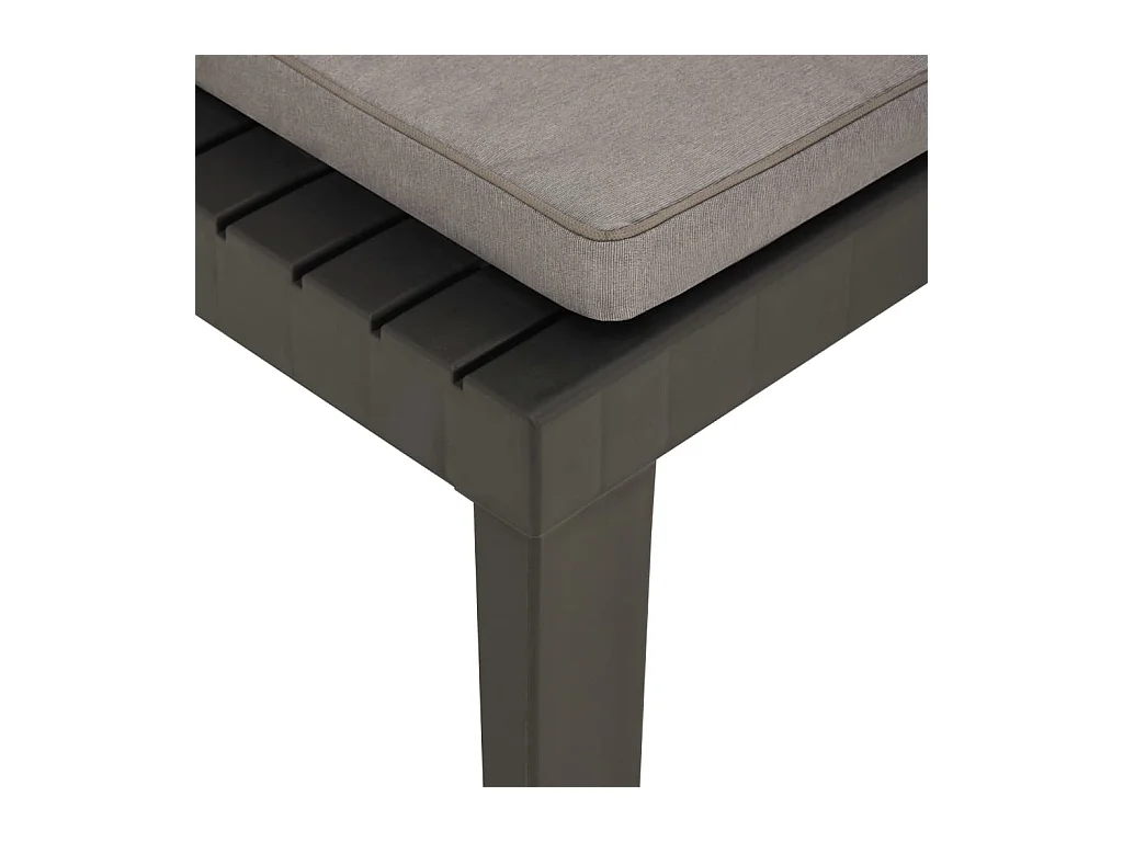 Tuinligstoel met kussen Grijs kunststof