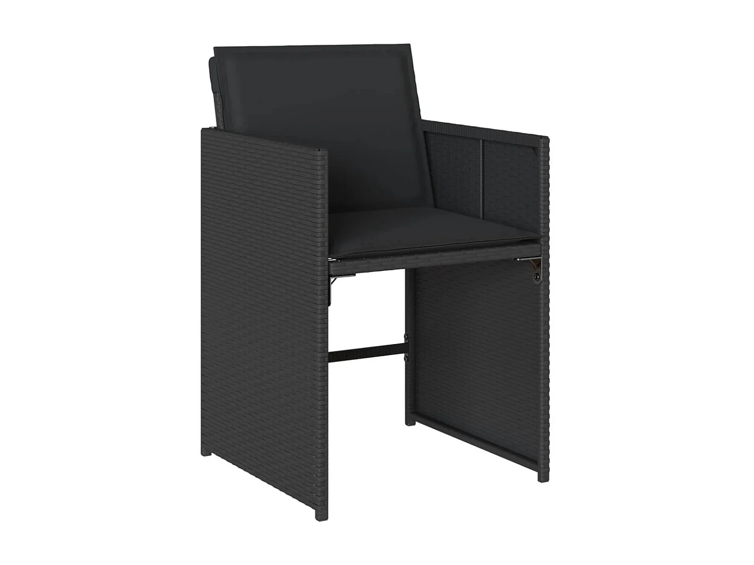 Chaises de jardin lot de 4 avec coussins noir résine tressée