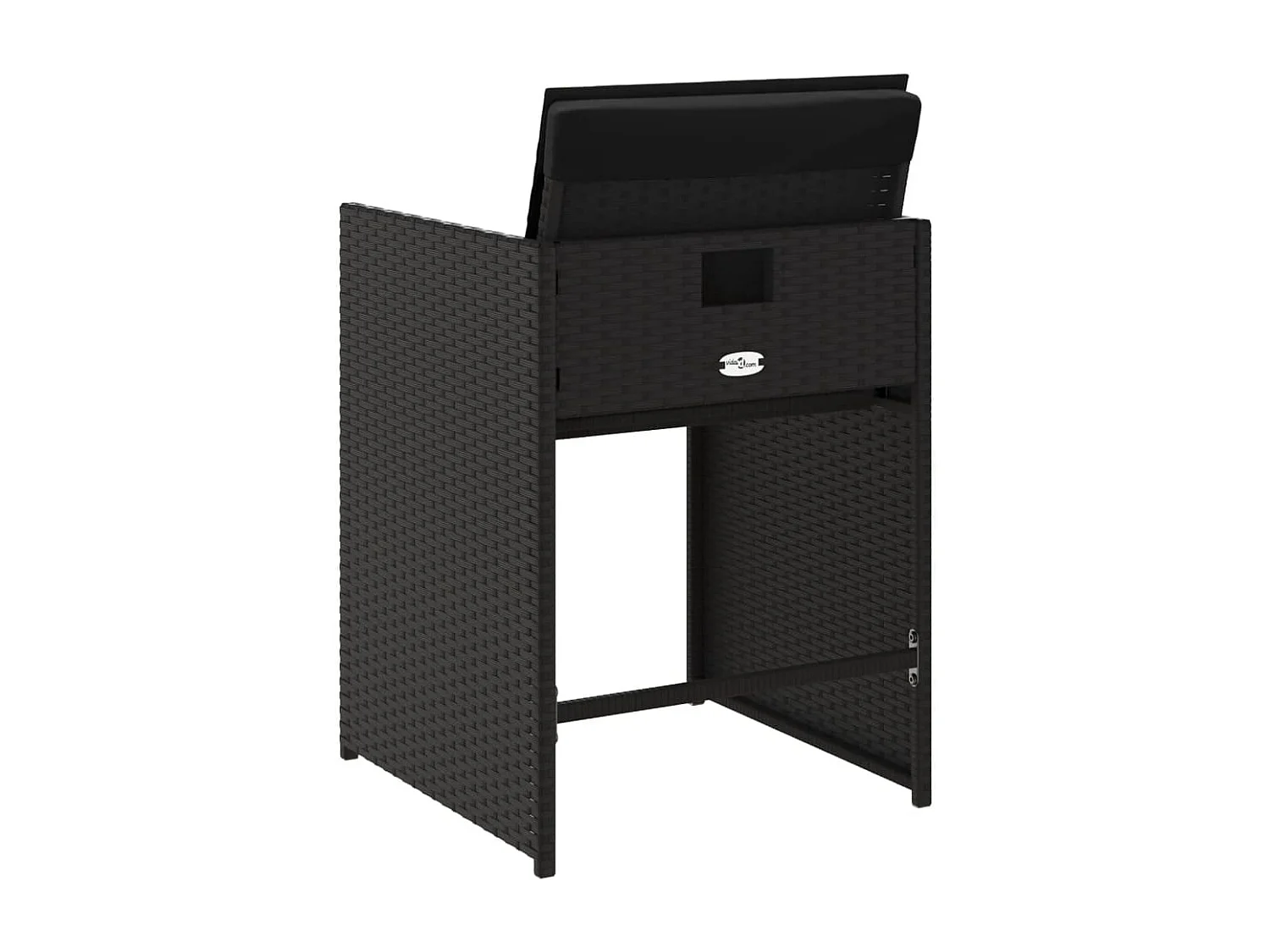 Chaises de jardin lot de 4 avec coussins noir résine tressée