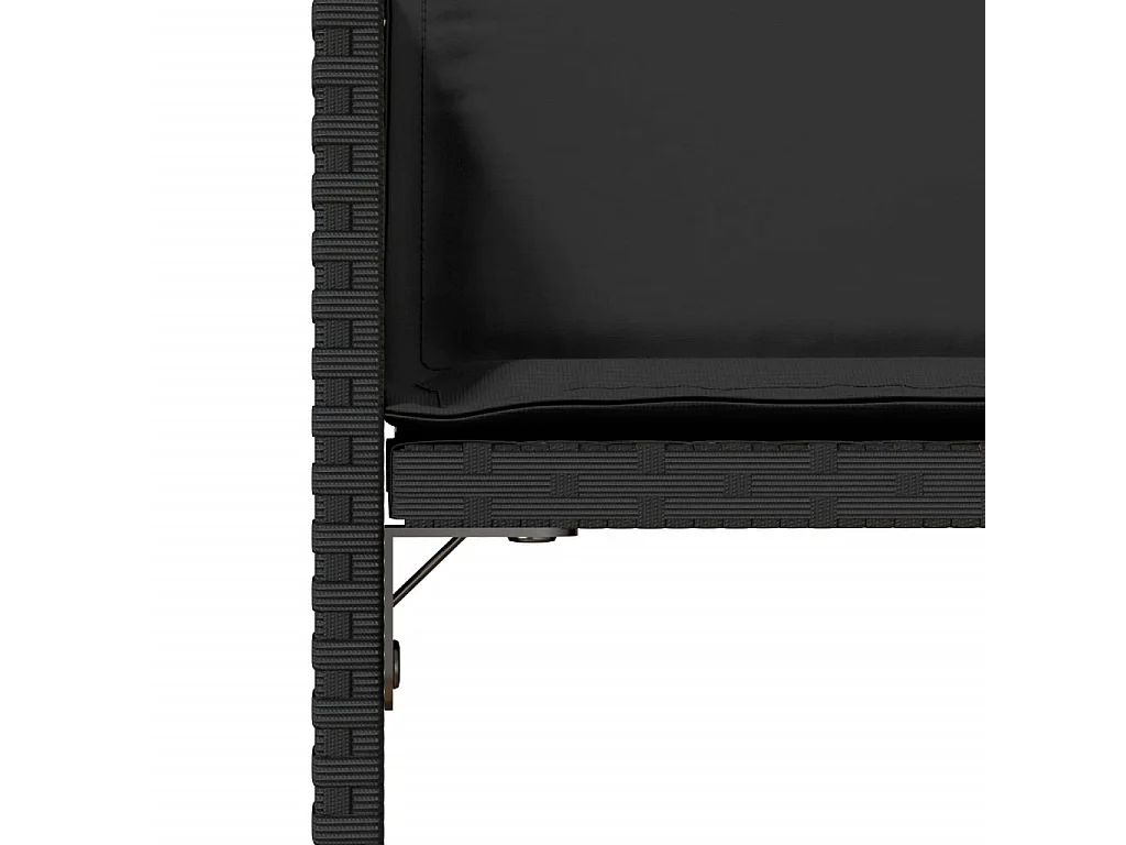 Chaises de jardin lot de 4 avec coussins noir résine tressée